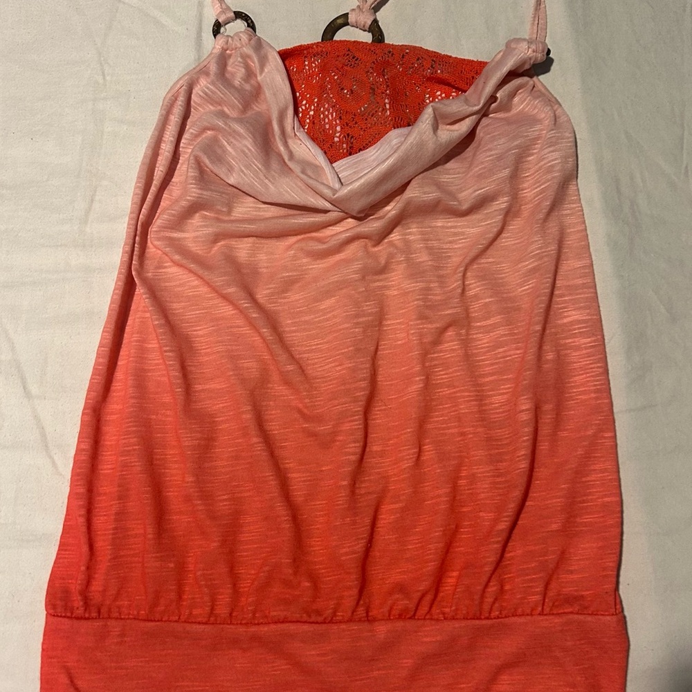 BONGO Pink and Red Sleeveless Tank Top